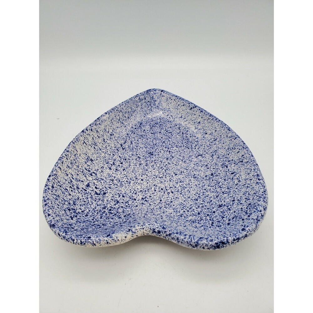 Heart Shaped Trinket Dish 956 GF Blue Speckled and Pink Speckled Portugul - Picture 11 of 12